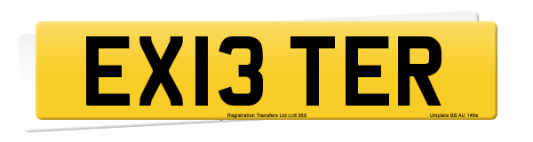 Registration number EX13 TER